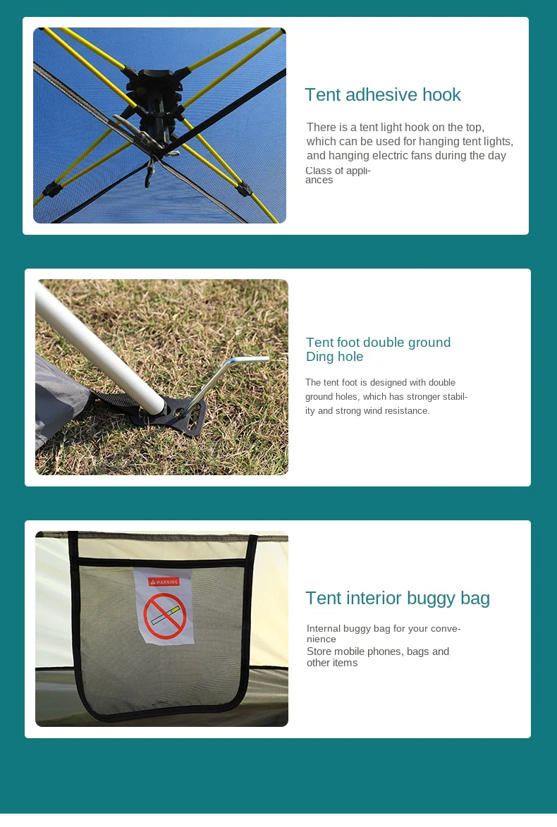 Cheap Goat Tents Automatic Aluminum Rod Portable Uv protection Camping Camping Outdoor Thickened Rainproof Tent Dropshipping   